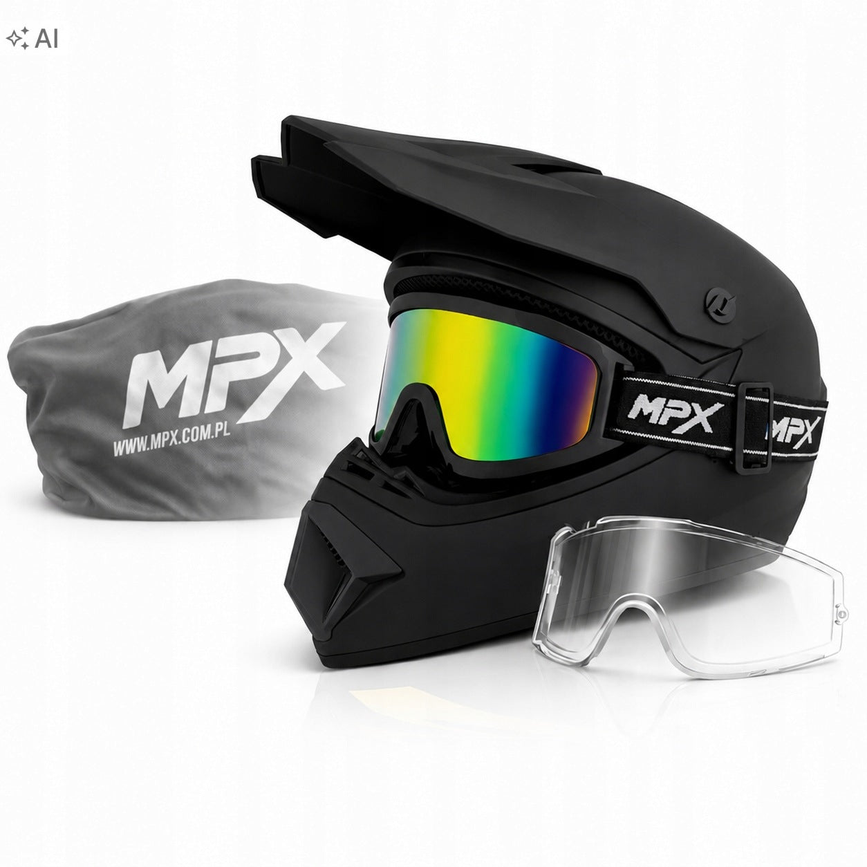 Cross Helmet Black L Goggles for Enduro Quad ATV Bike BMX MTB Scooter