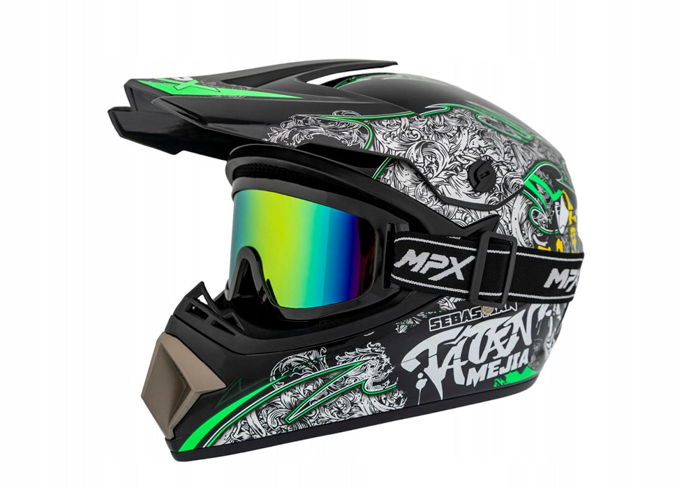Cross Helmet Black XL Goggles for Corss Quad ATV Enduro BMX MTB Scooter Manufacturer MPX