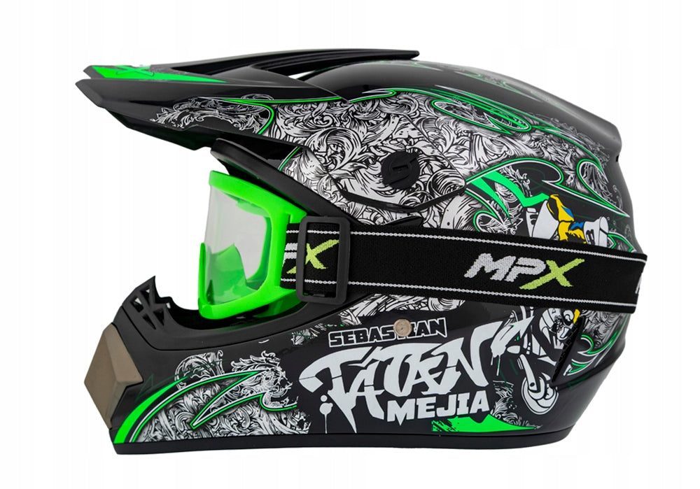 Cross Helmet Goggles Gloves Quad ATV Enduro Scooter BMX MTB XL 61-62cm Manufacturer MPX