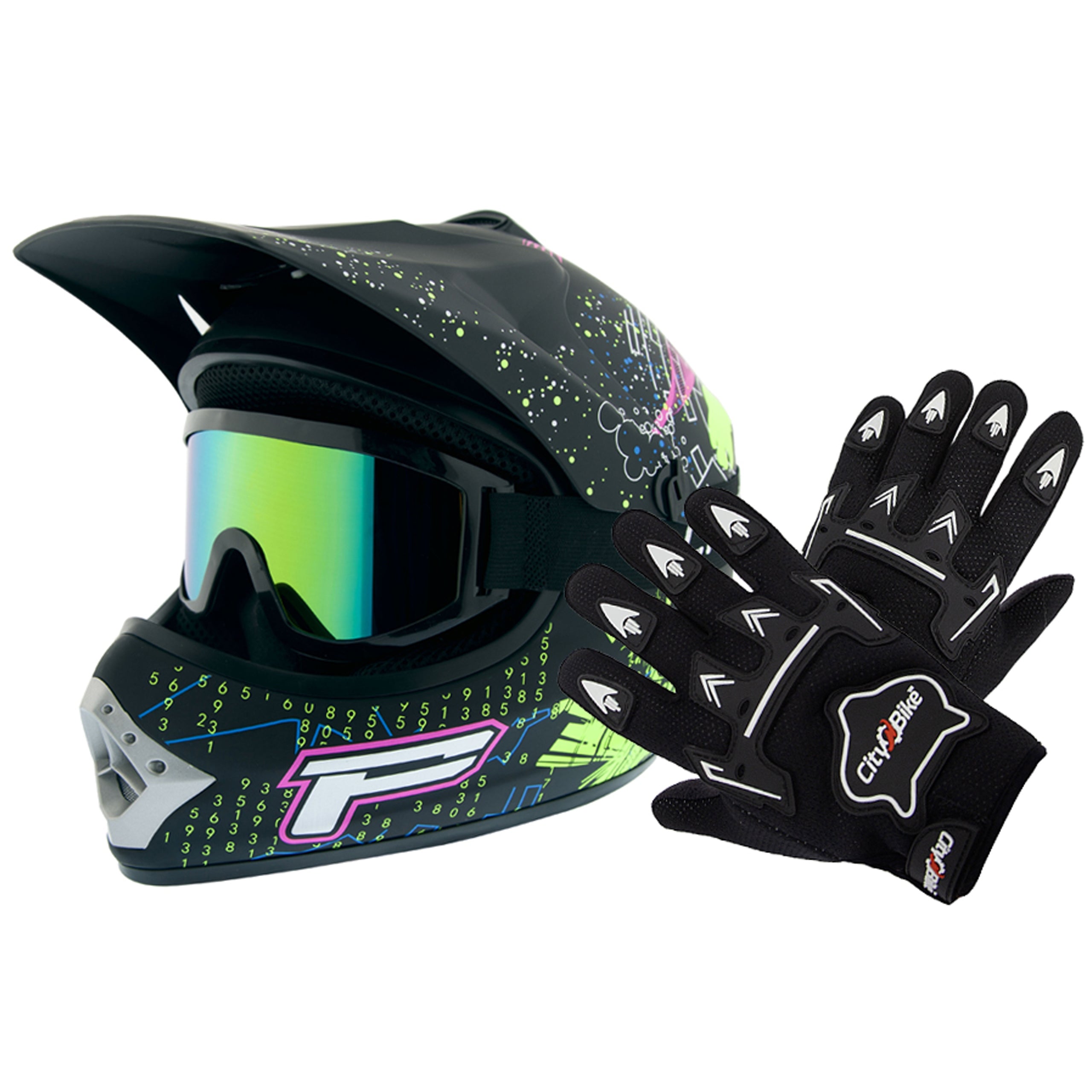 Cross Helmet for Baby Goggles Enduro Gloves Quad Electric Scooter M