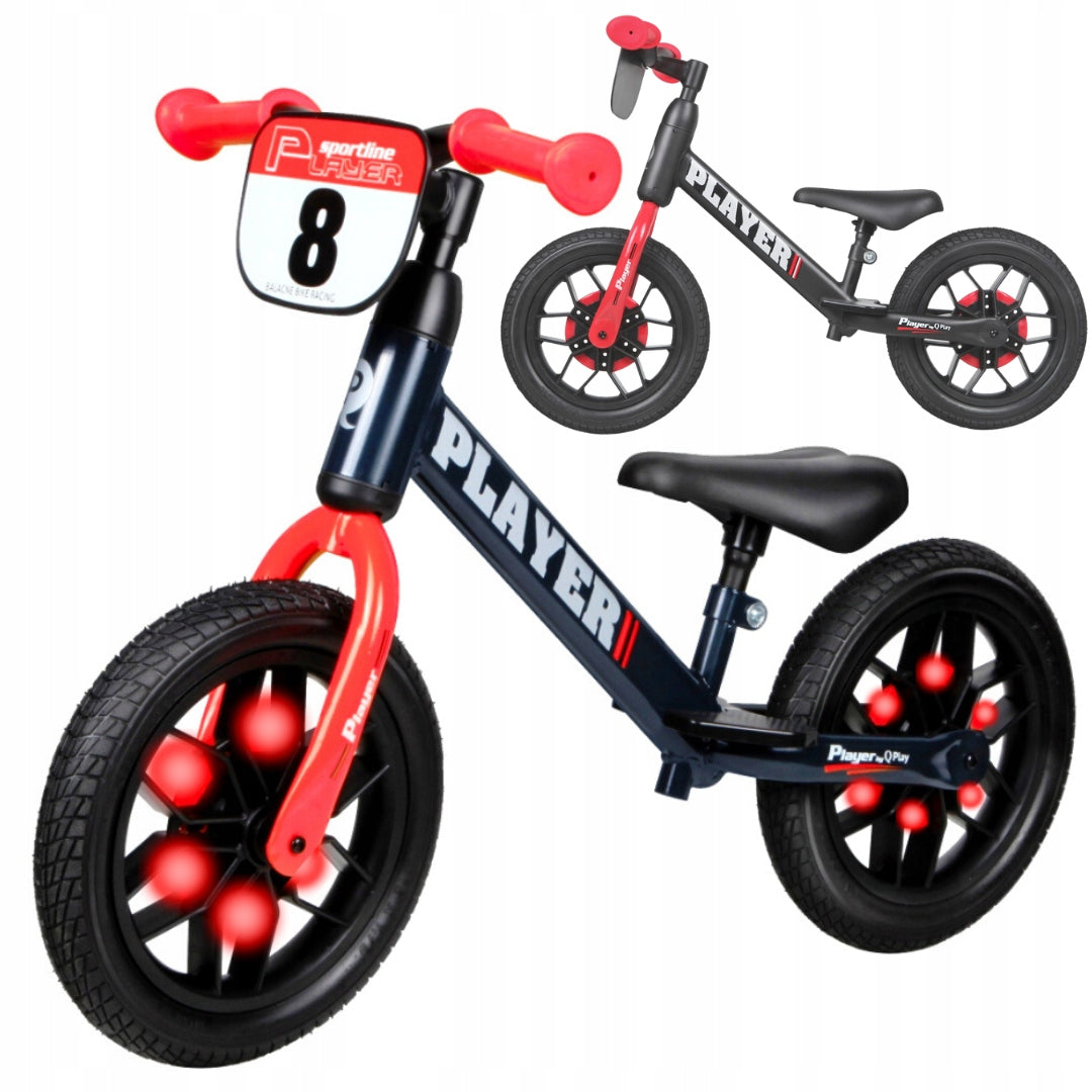 Cross-country bike for children from 3 years old rider glowing wheels 12" Player Qplay