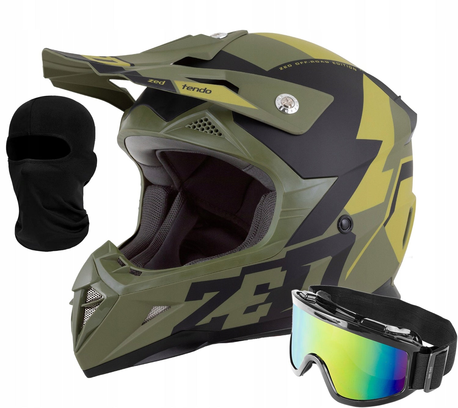 Cross enduro motorcycle helmet ZED X1.9 Mat XS ECE22.06 + goggles for intercom