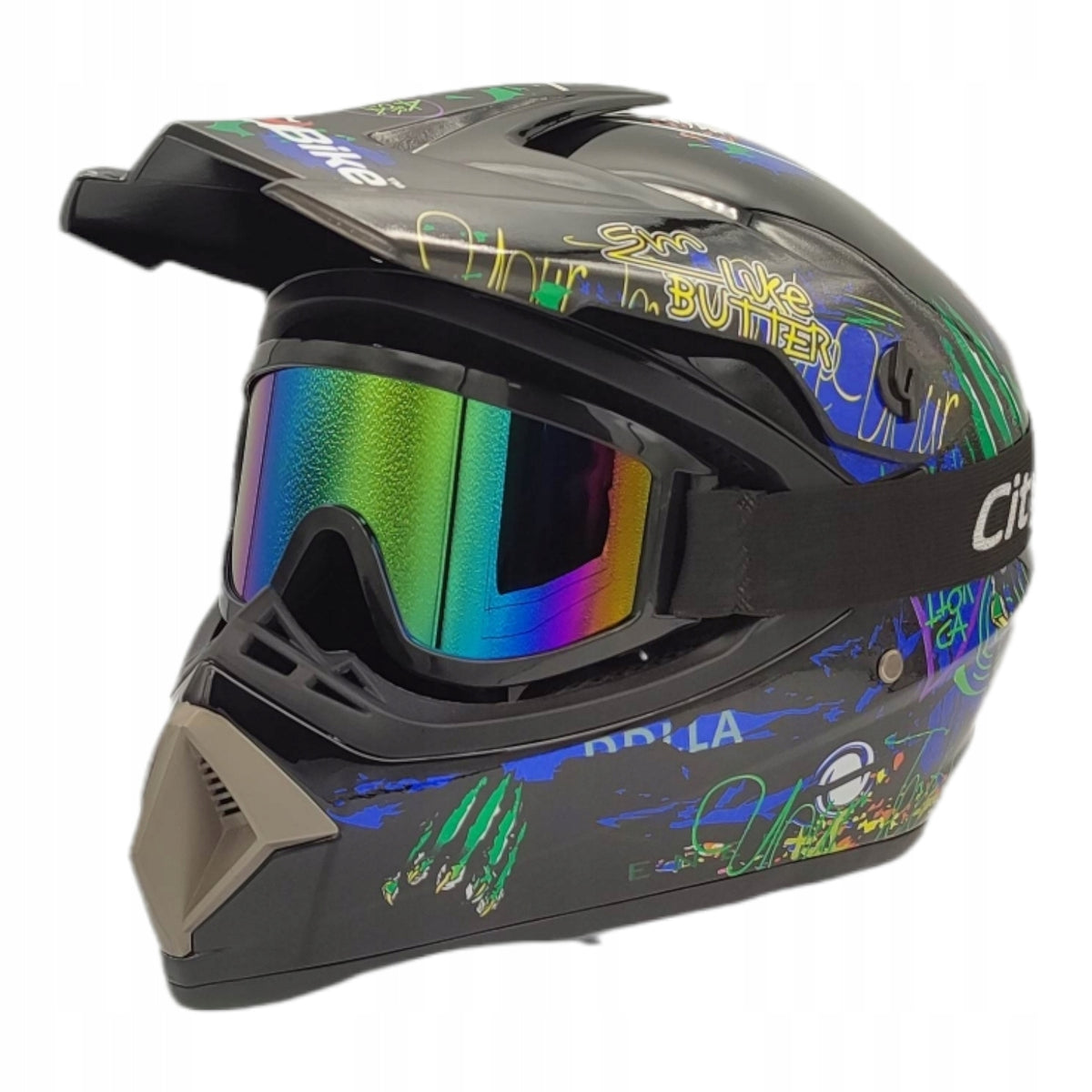 Cross helmet for cross enduro motorcycle Monster + gloves + goggles set Manufacturer City-Bike