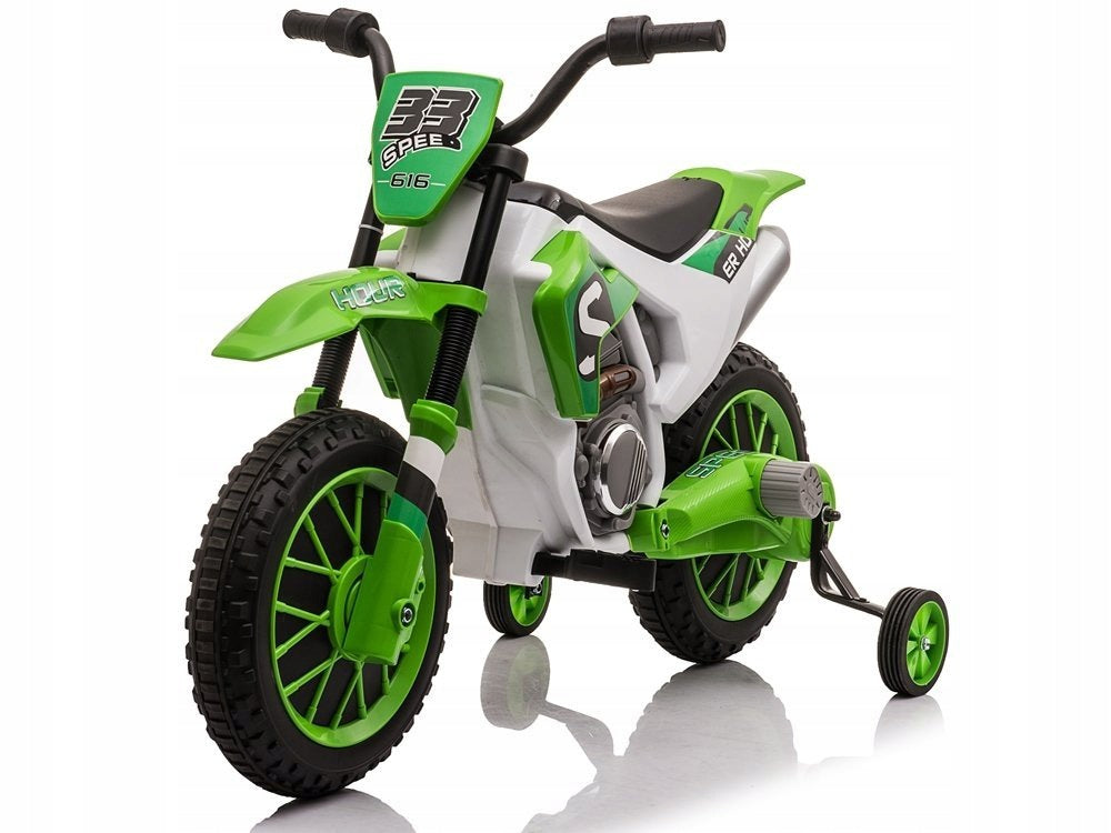Cross motor for battery 77x35x46cm for children green Maximum speed 6.4 km/h