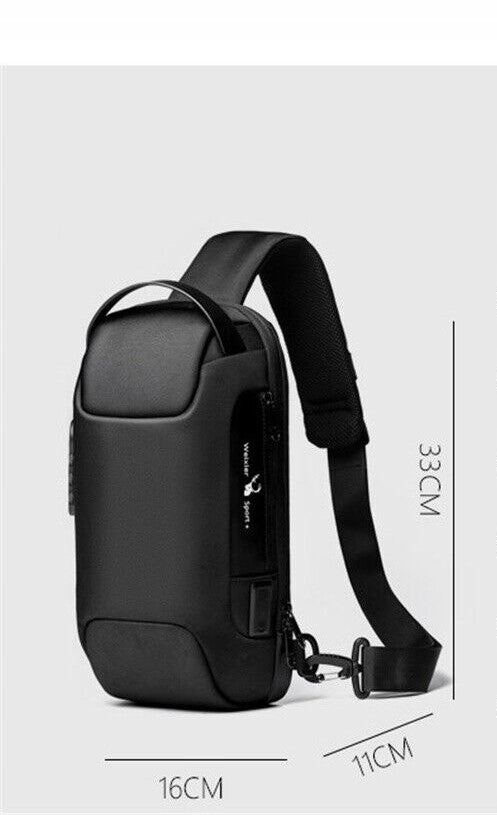 Crossbody Shoulder Backpack Voohek FACTORY Unisex Black Brand no brand