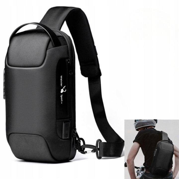Crossbody Shoulder Backpack Voohek FACTORY Unisex Black