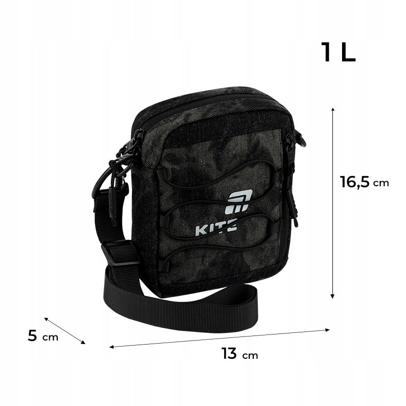 Crossbody shoulder strap bag toeba black denim for boys Kite Manufacturer code K26-2520-4
