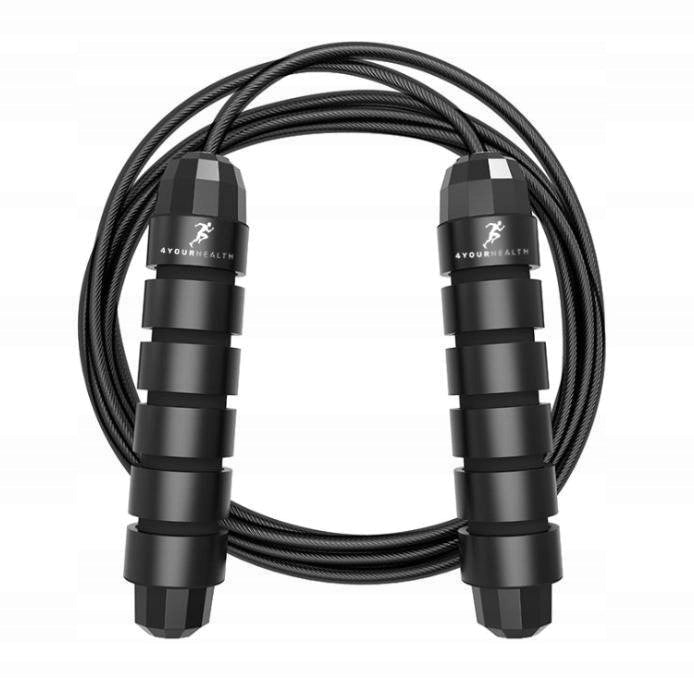 Crossfit Boxing Jump Rope Fitness Adjustable with Bearings Black 3m - 4YH