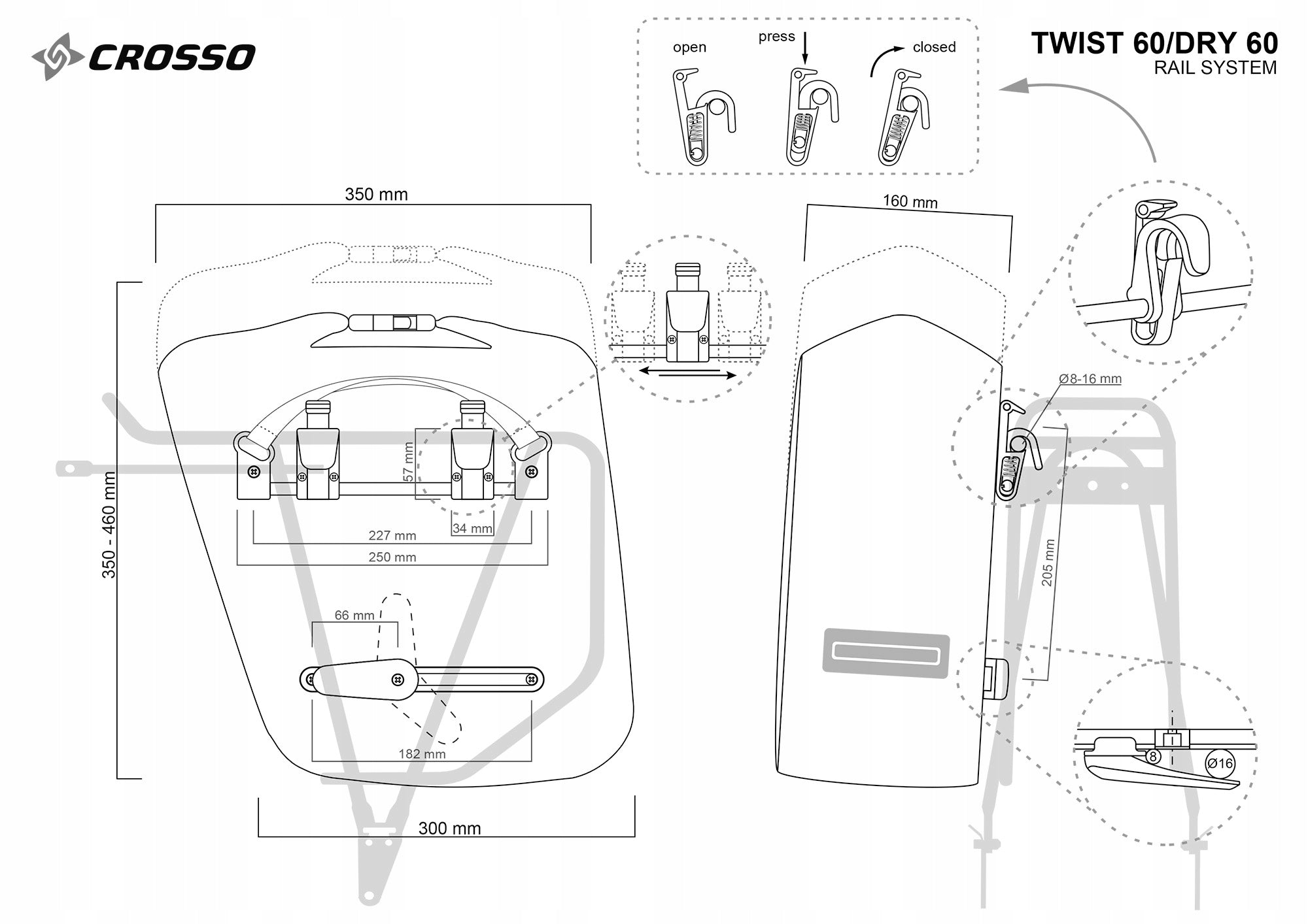 Crosso Dry 60 / System Rail - yellow Brand Crosso