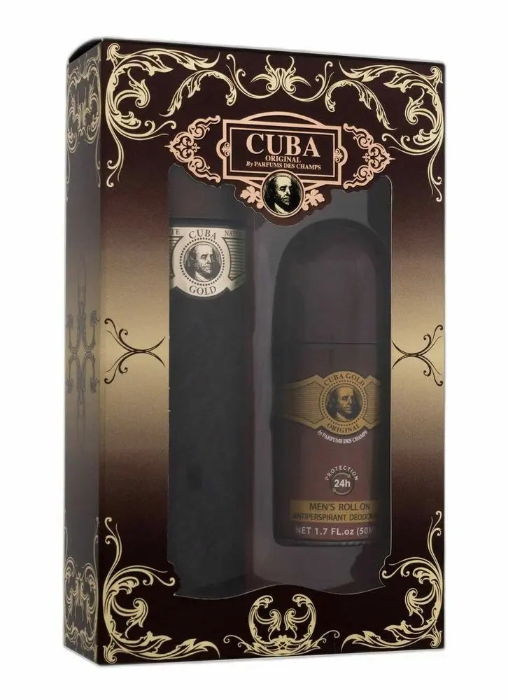 Cuba Gold 100ml EDT Eau de toilette+50ml DEO Deodorant in Ball Men's Set Brand Cuba Original