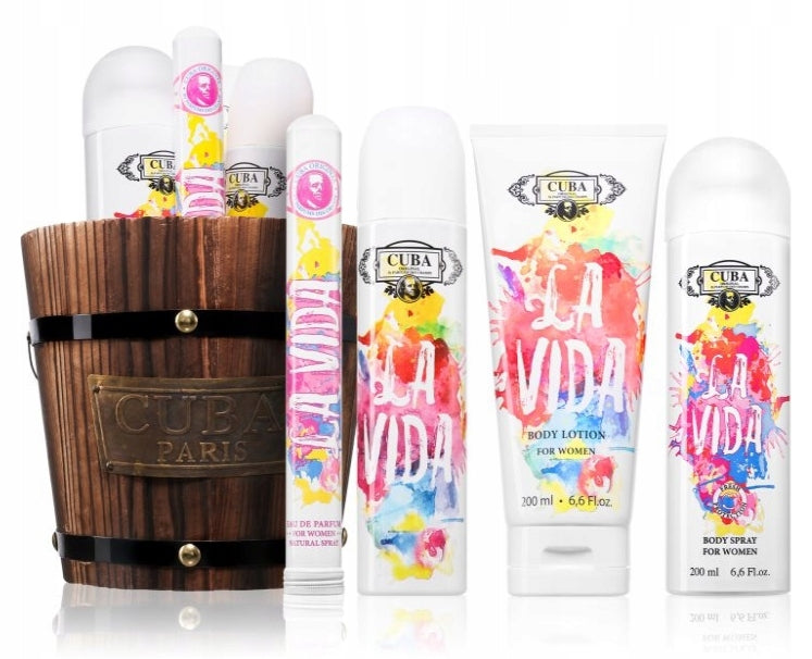 Cuba La Vida Set of Cosmetics for Women Perfumed Water Lotion 5pcs