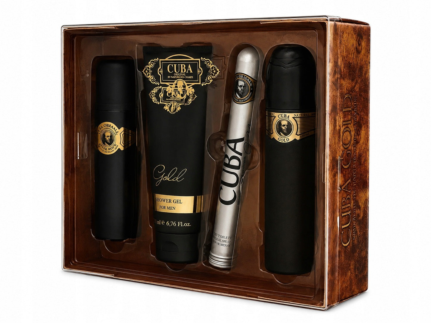 Cuba Original Gold Men's Set 4in1 EDT 100 ml + 35 ml Gel 200 ml AS 100 ml