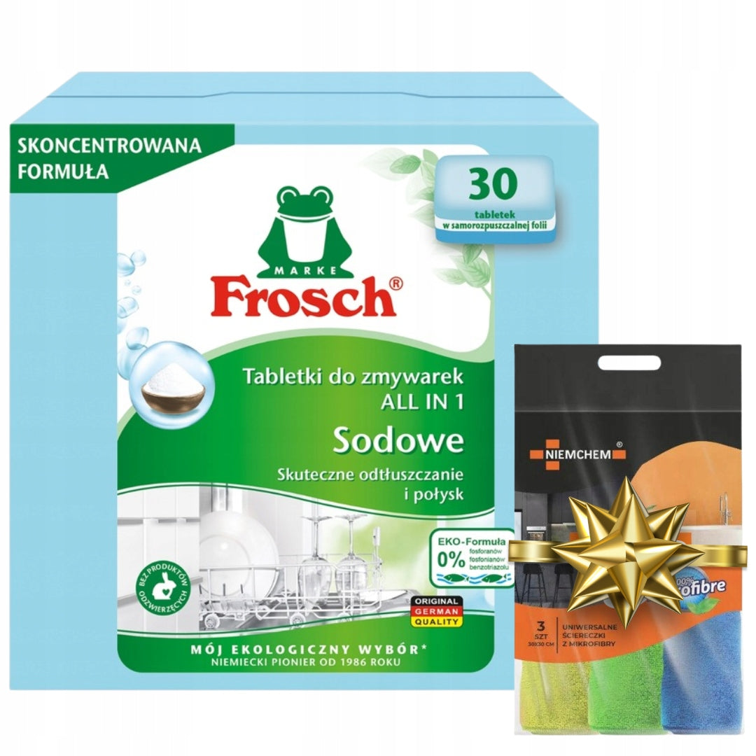 Cubes Dishwasher Tablets Frosch Sodium Bio Organic 2x30 pcs + Freebie Packaging status original