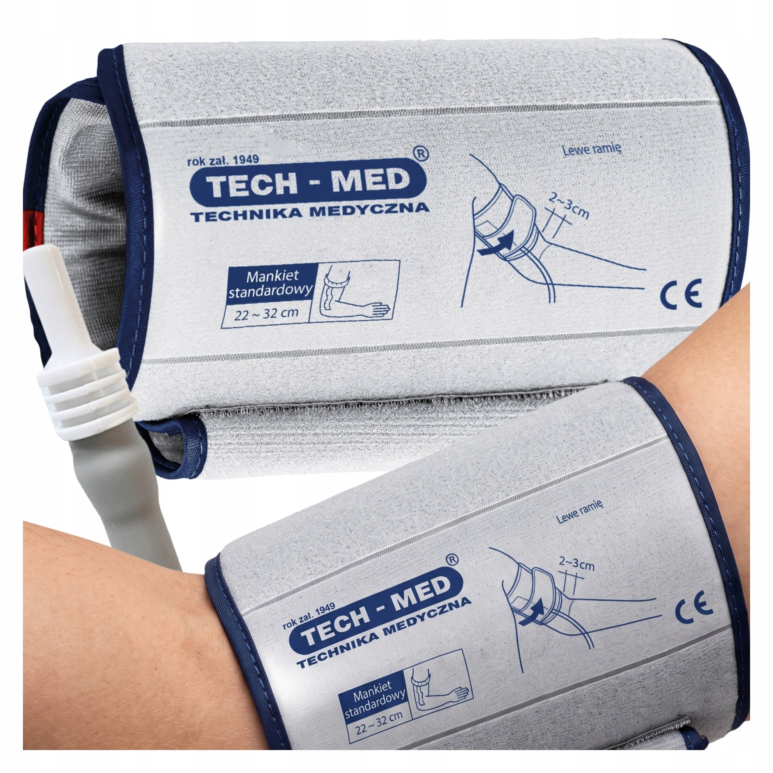 Cuff For Blood Pressure Monitor 22-40cm Stiffened Universal + Hose TECH-MED