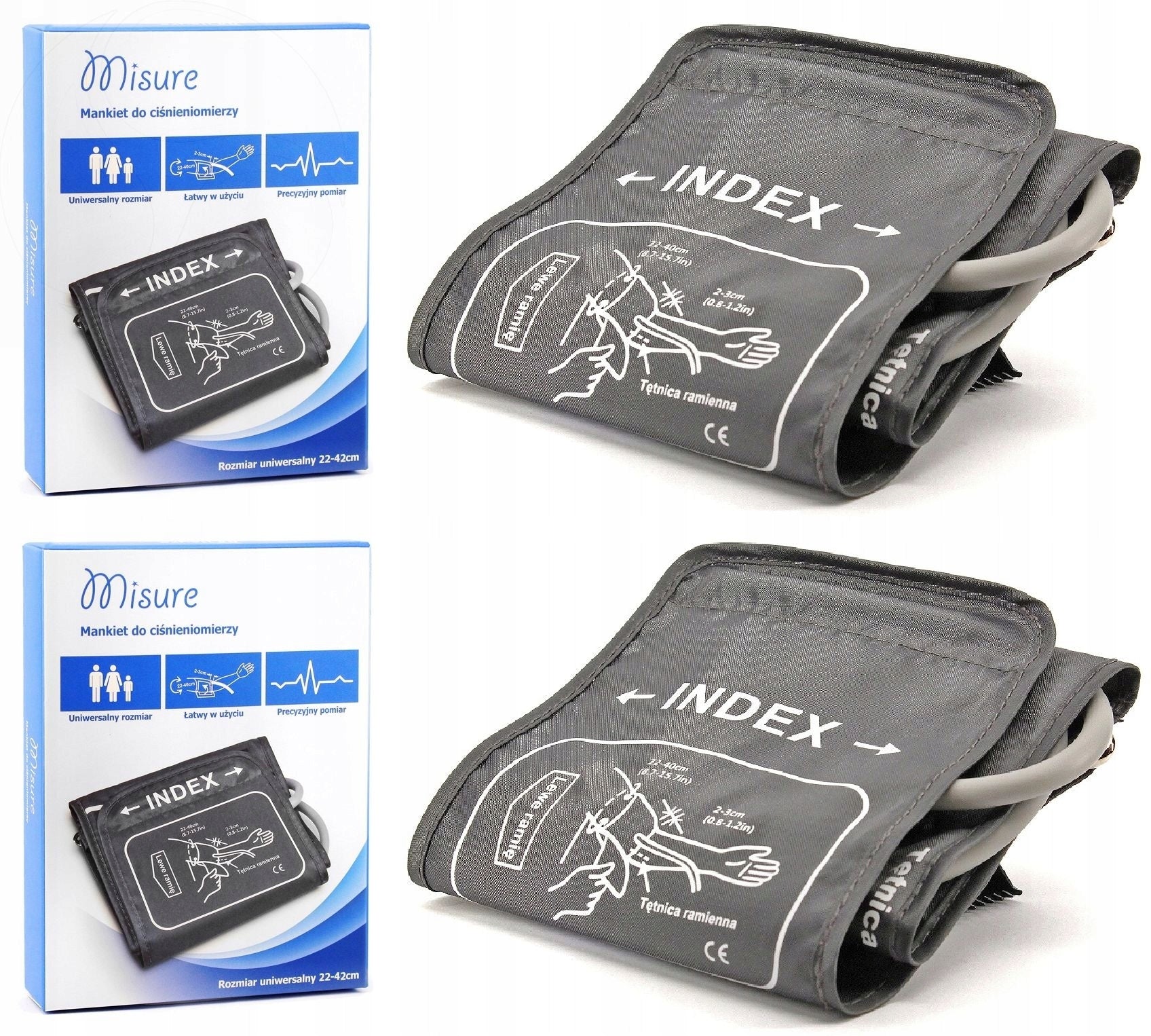 Cuff Sleeve For Blood Pressure Monitor Universal 22-42 Comfortable Large 2 Pack