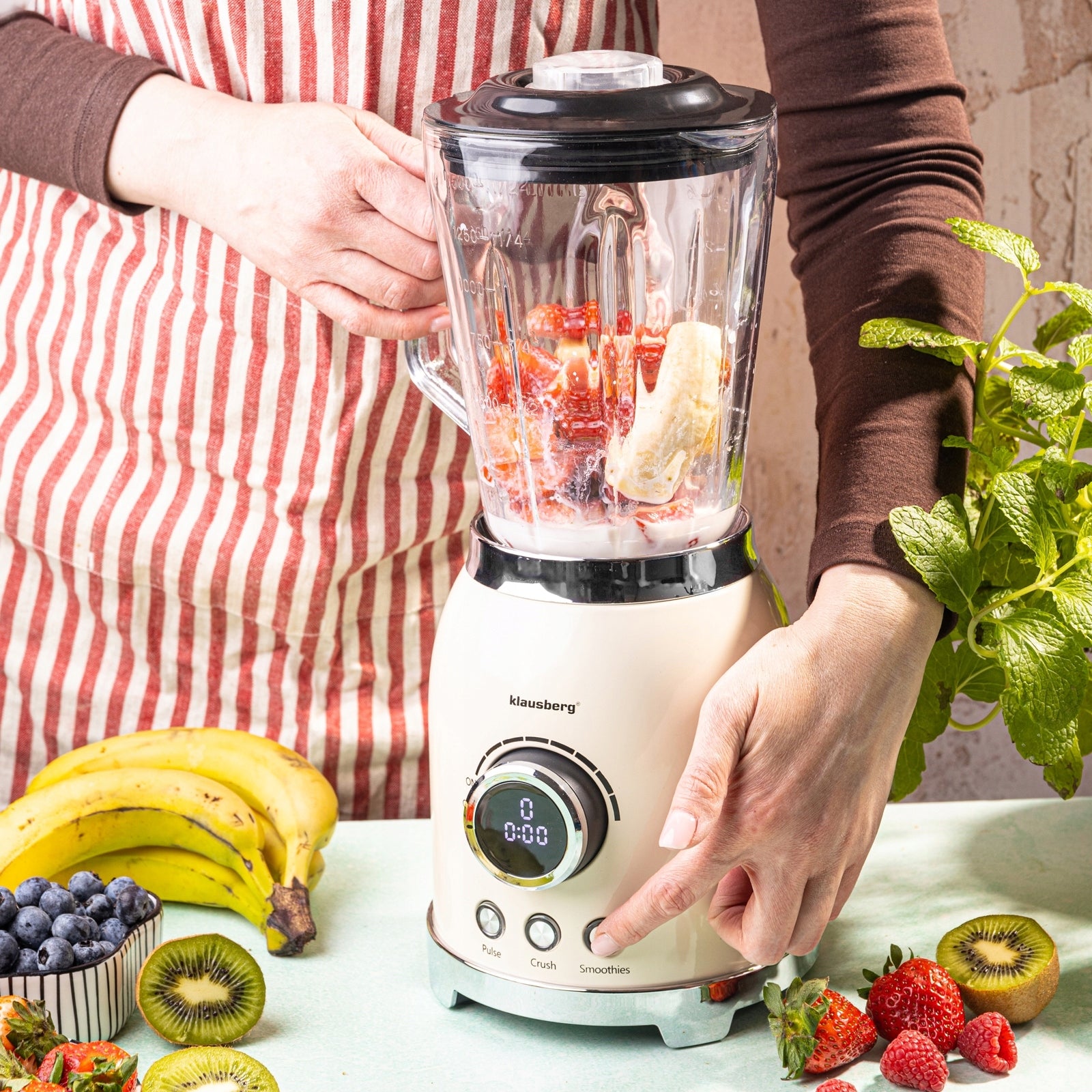 Cup Blender 1,5L 600W LED Smoothie Ice Crush Mixer KLAUSBERG Packaging status original