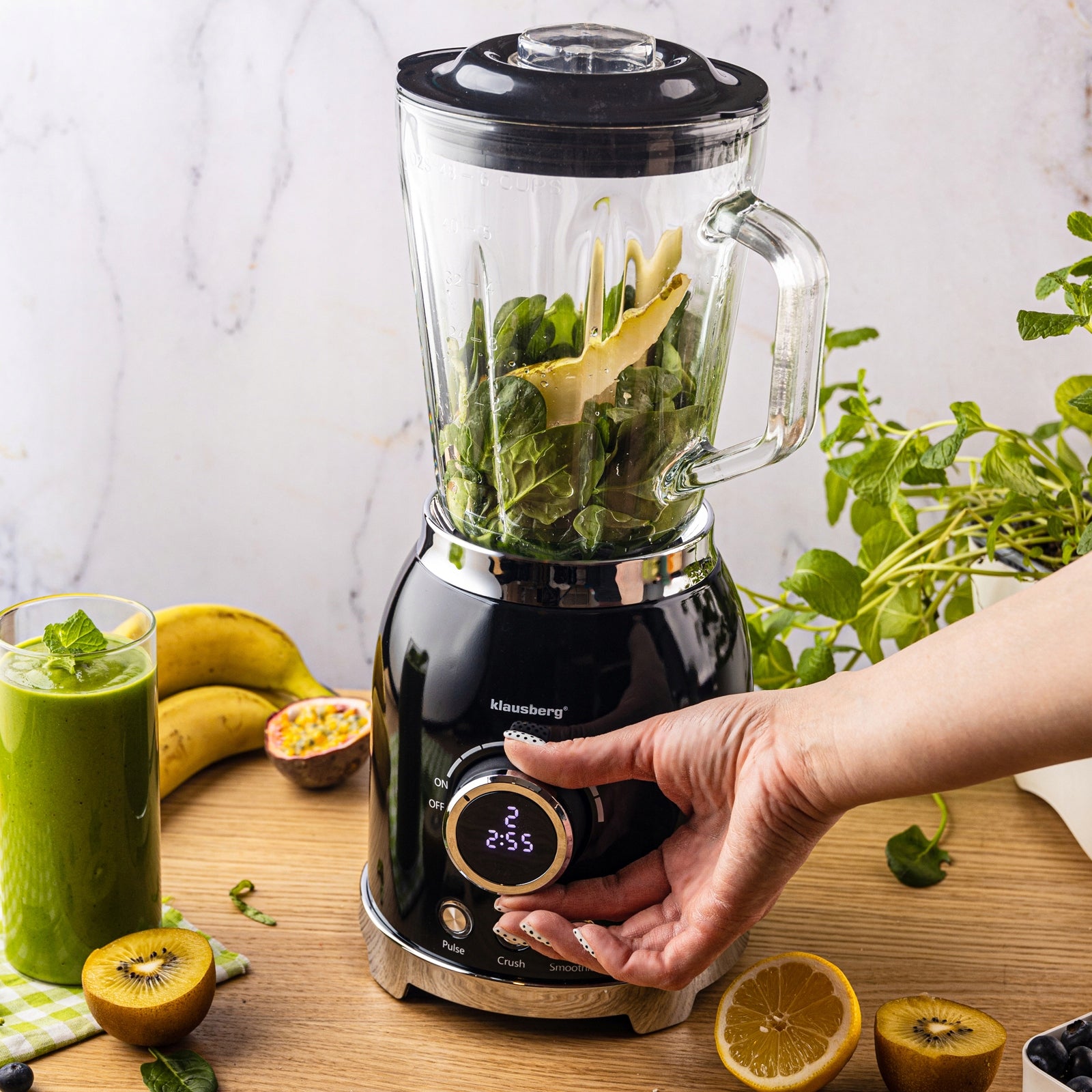 Cup Blender 1,5L KLAUSBERG 600W LED Smoothie Ice Crush Mixer Packaging status original