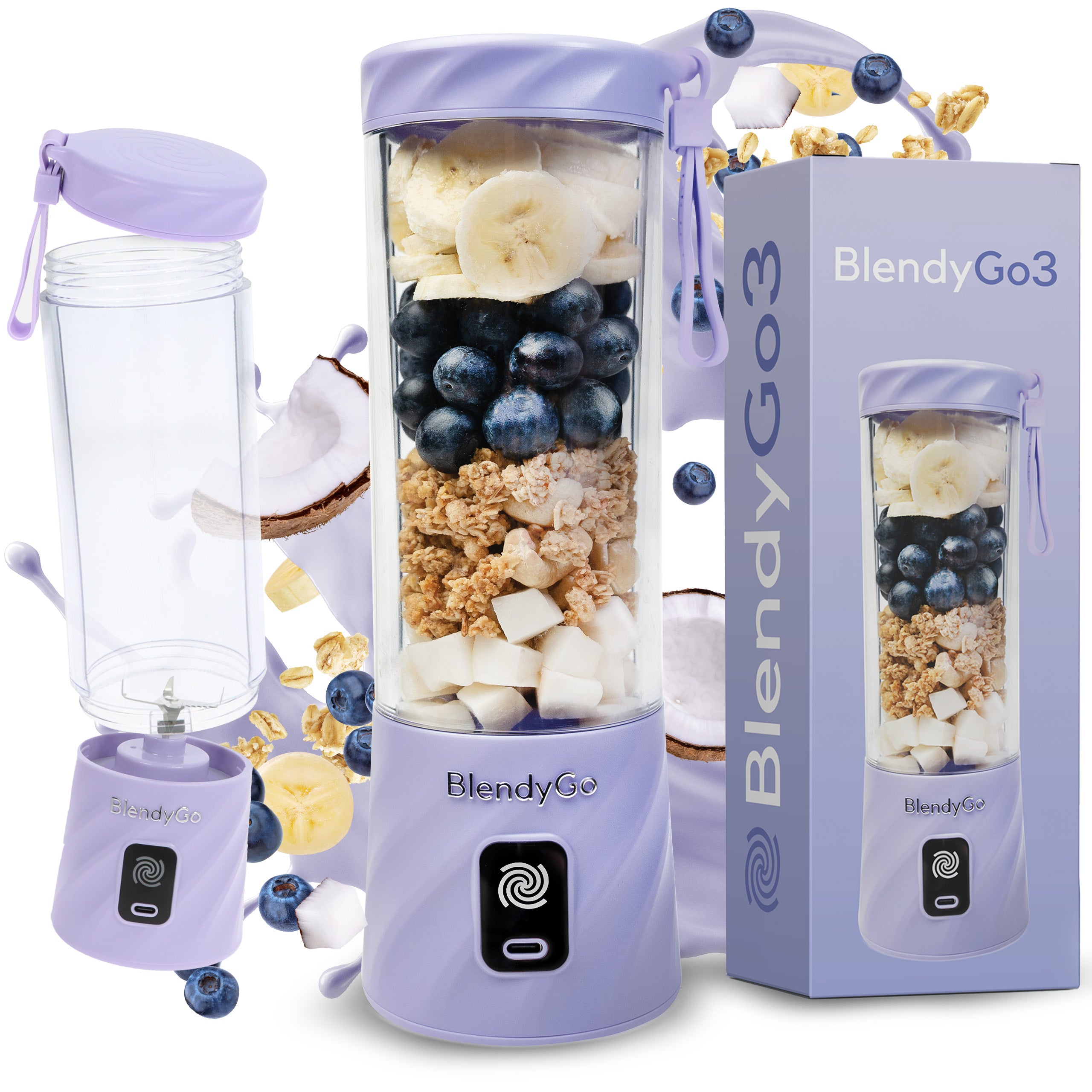 Cup Blender BlendyGo Smoothie Mixer 3 250 W Purple