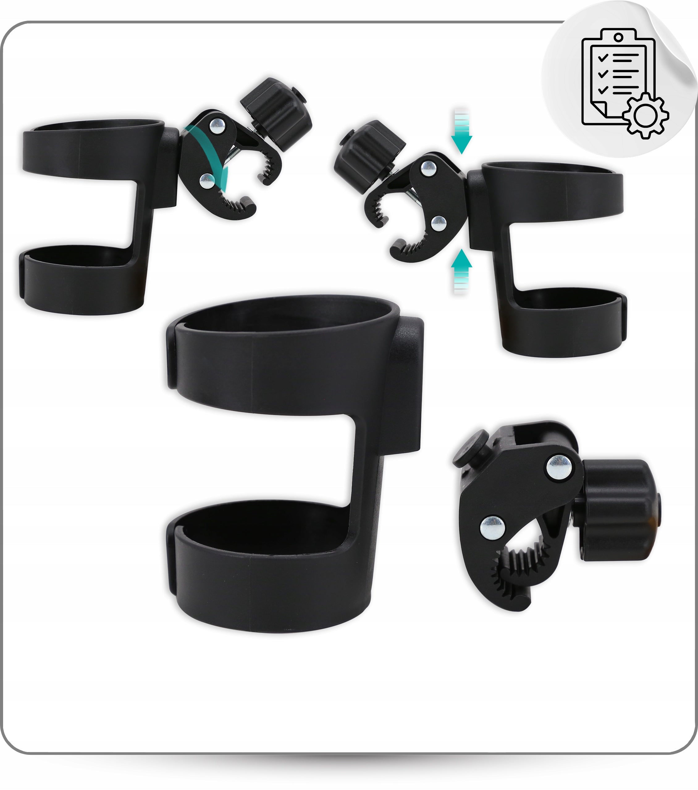 Cup Trolley Holder Bottle Stable Strong Universal JOYBI Manufacturer code Uchwyt na kubek butelkę bidon do wózka