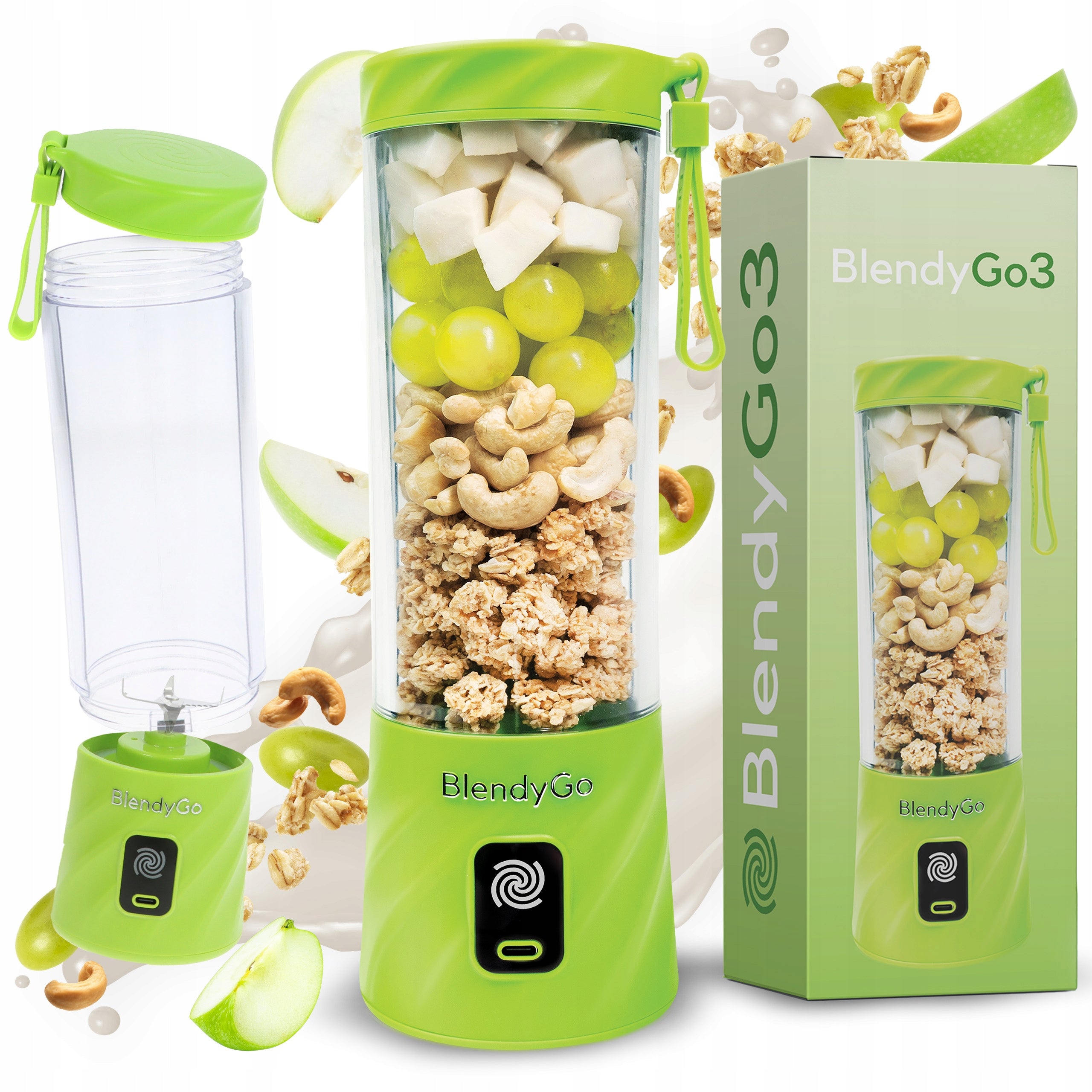 Cup blender BlendyGo 3 wireless 250 W 0,55l waterproof green