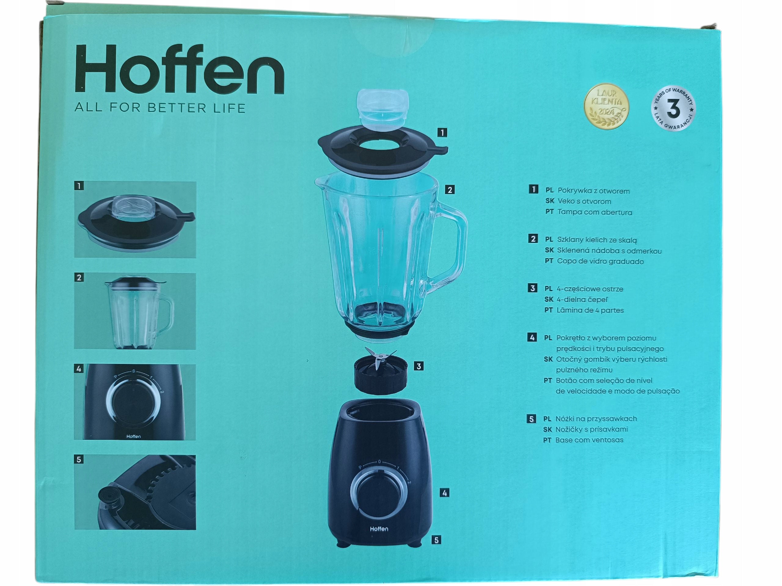 Cup blender Hoffen black 1000W Manufacturer code 1