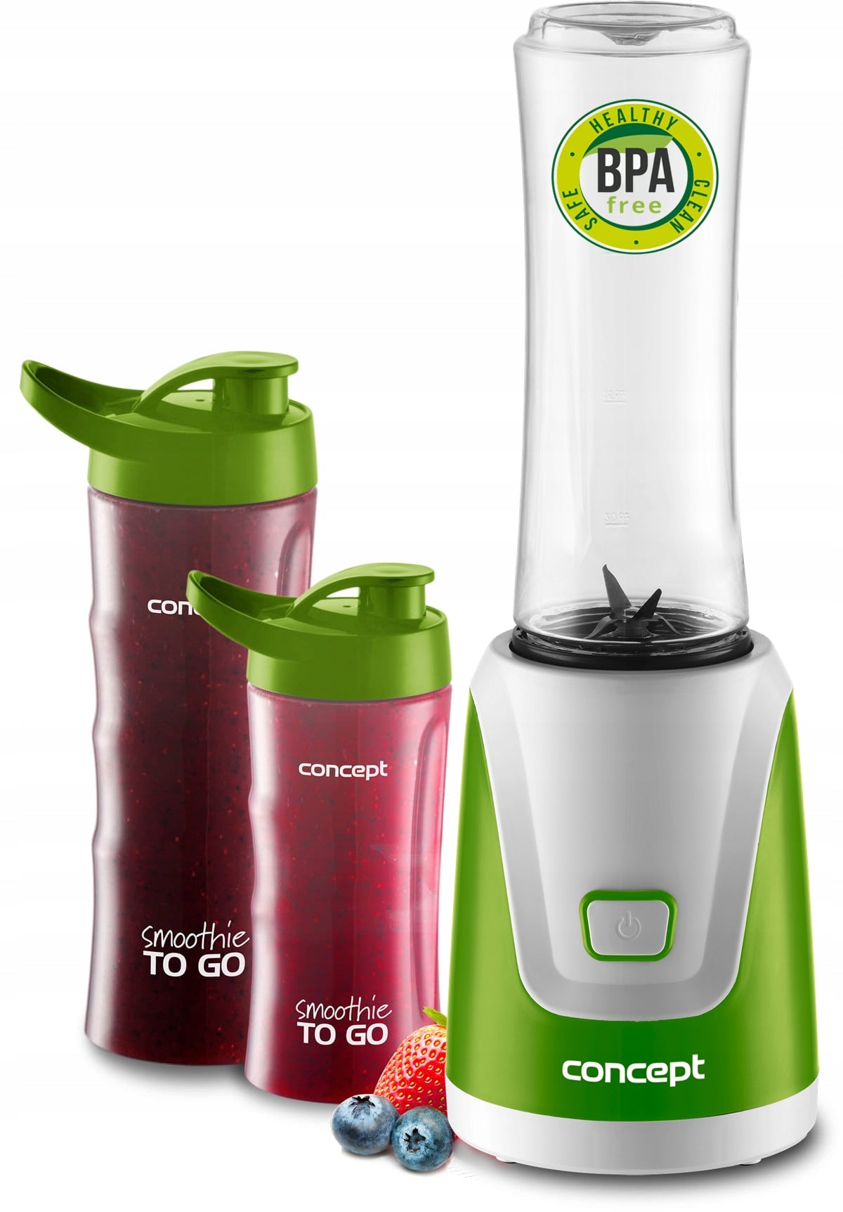 Cup blender Smoothie sport + 3 water bottles included 300 W green