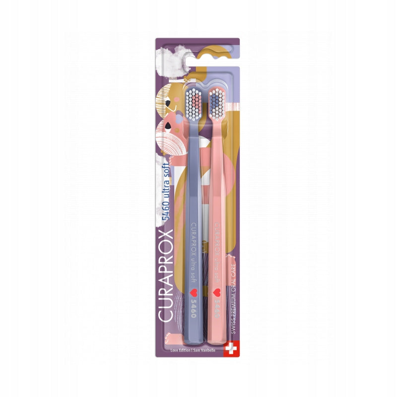 Sehr weiche Zahnbürste Curaprox CS 5460 Love Edition Ultra Soft Doppelpack, 2 Stk. 