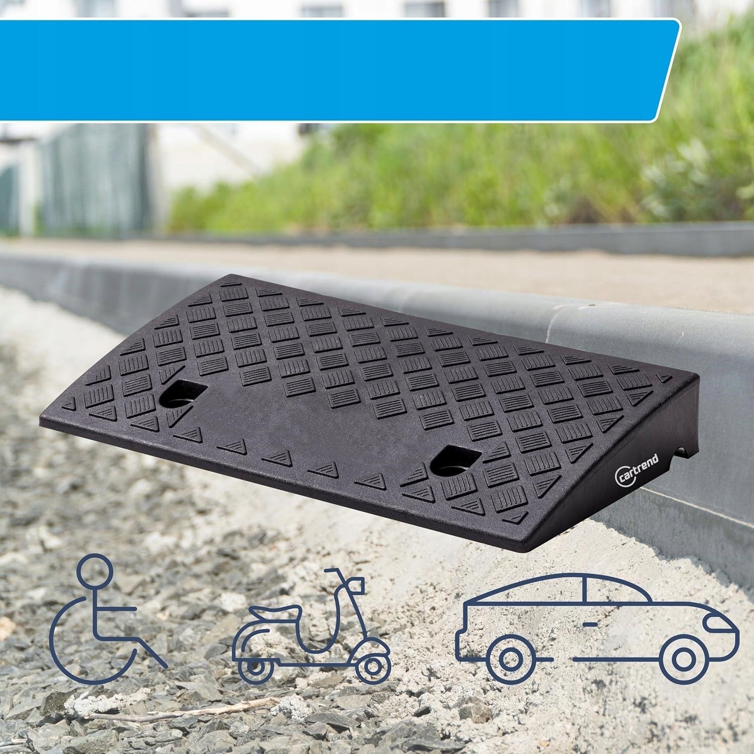 Curb Mount Ramp Black 2 Pieces Durable Sturdy Brand Cartrend