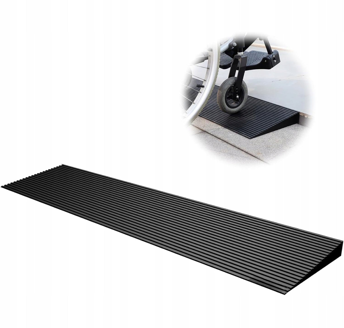 Curb Raid Rubber Threshold Ramp 90 x 15 x 2.5 CM Rubber 1PCS