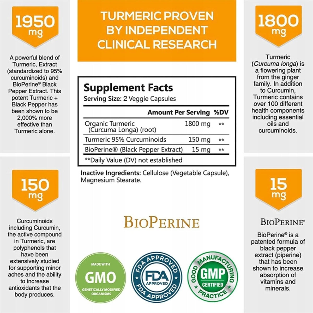 Curcumin - 95% Curcuminids, Black Pepper Extract Bio... EAN (GTIN) 074283235985