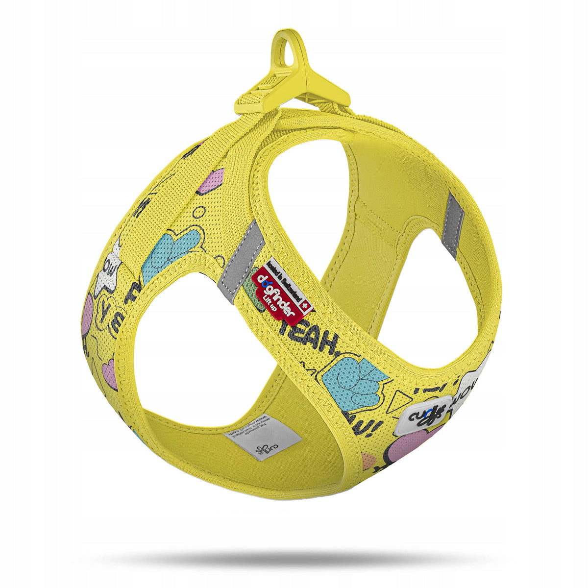 Curli Clasp Air Mesh Comic Yellow XL Dog Harness