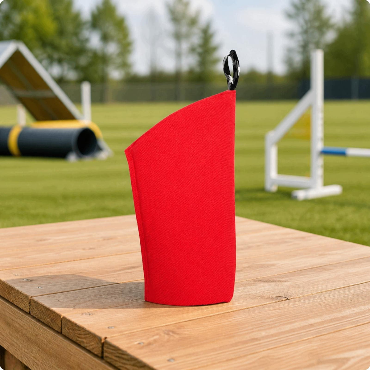Curved Protective Training Sleeve for Small Dogs with Impact Absorbing Red