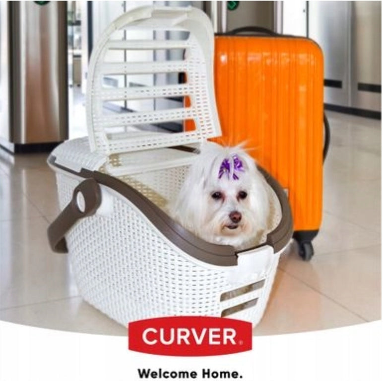 Curver Transporter for Cat Dog Rabbit Animals 38x33x51 to 9Kg Creme Product depth 51 cm