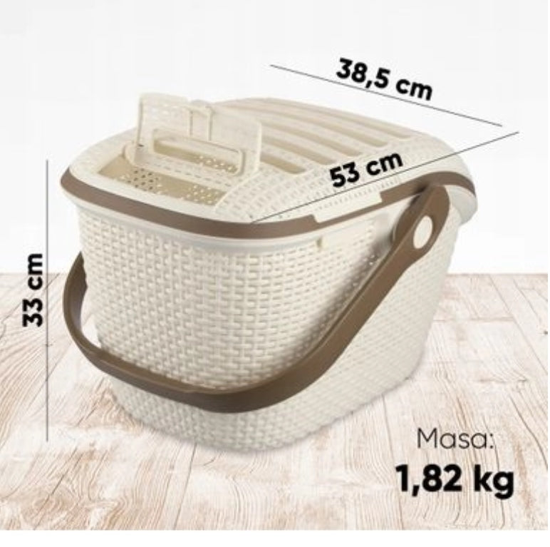 Curver Transporter for Cat Dog Rabbit Animals 38x33x51 to 9Kg Creme Product width 38 cm