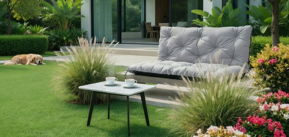 Cushion CUSHION 150x60x50cm for garden bench swing WATERPROOF grey Pillow width 110 cm