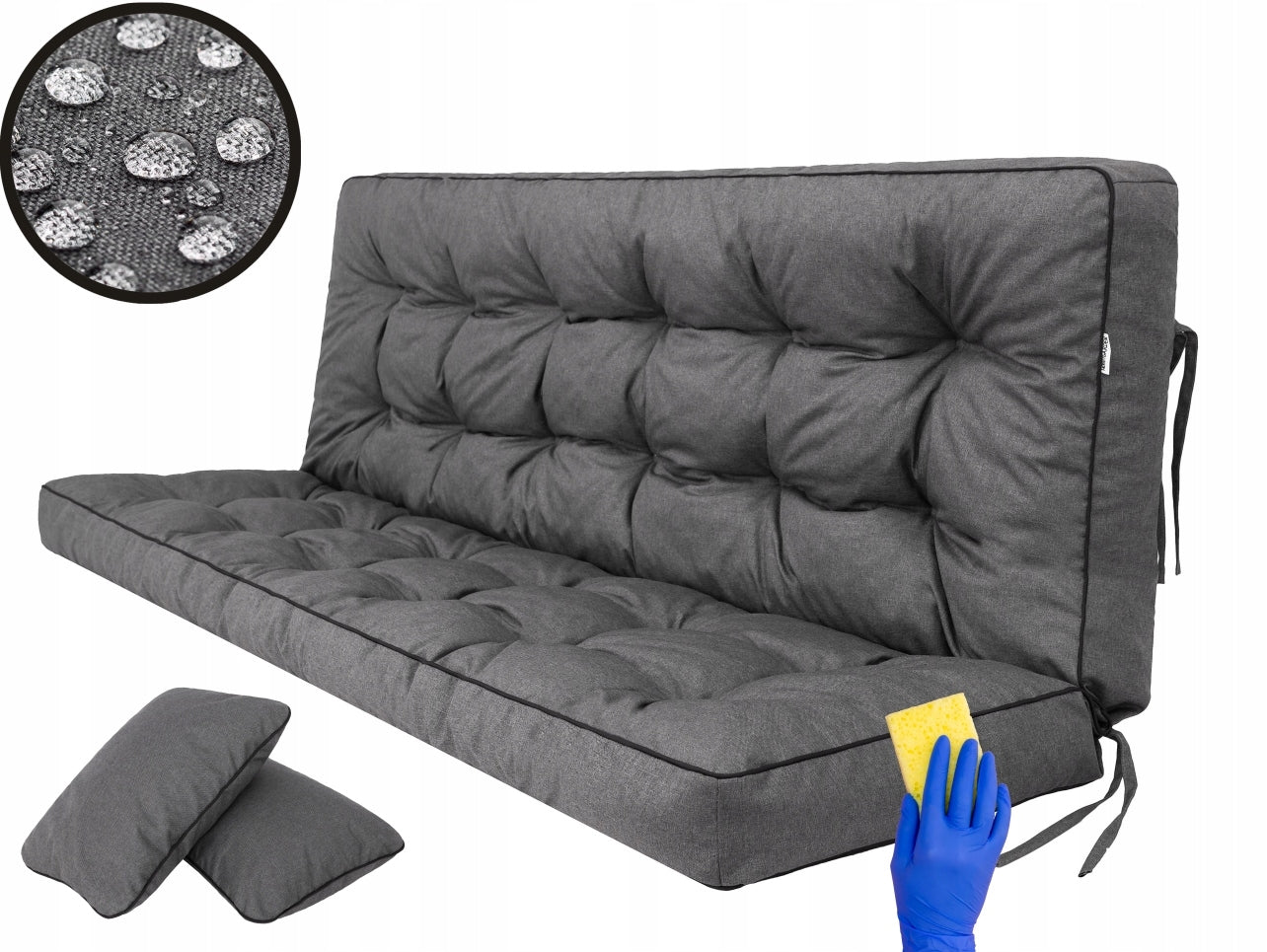 Cushion Swing Cushion for Garden Bench Waterproof 180 cm + 2 Jaśki Packaging status original