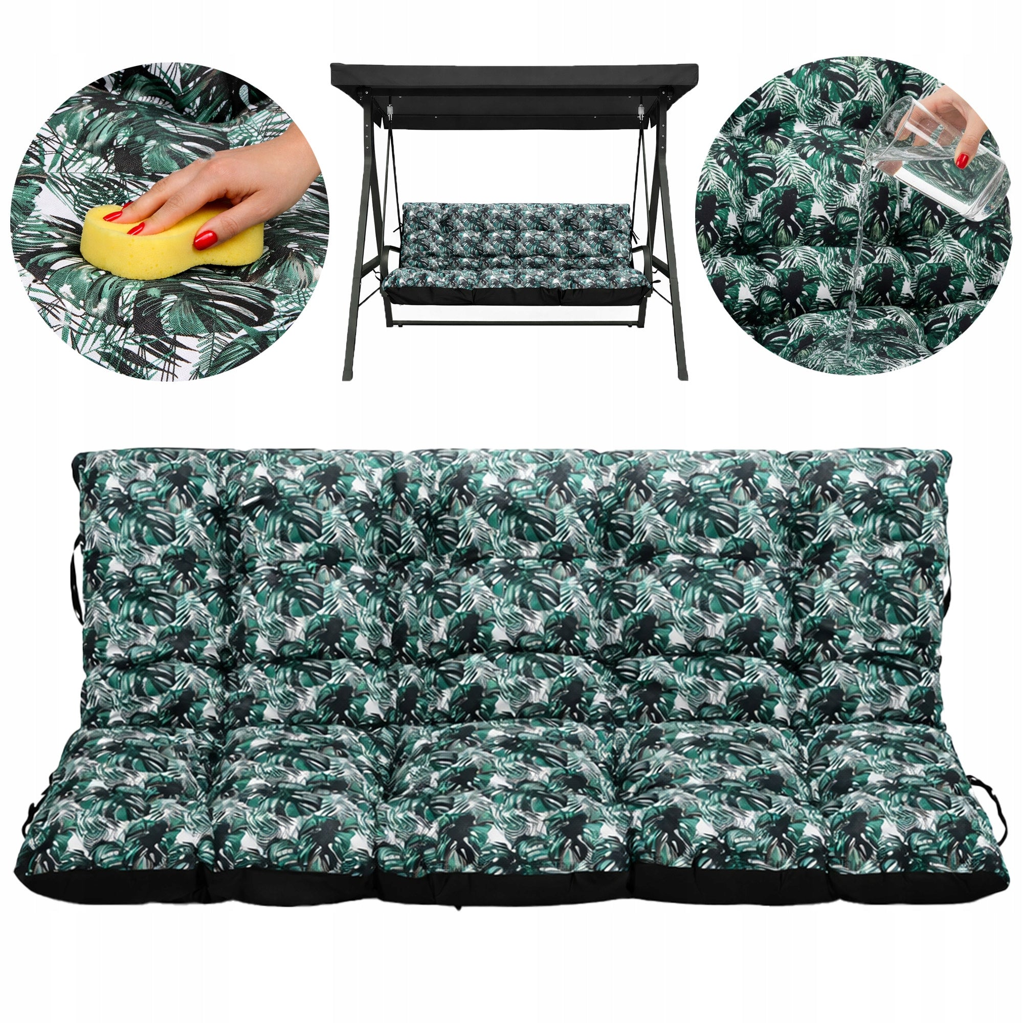 Cushion WATERPROOF for garden bench swing soft 180x60x50 EXOTIC