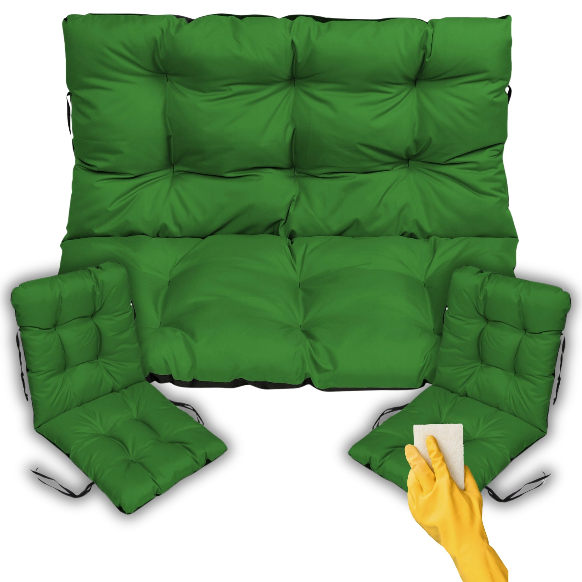 Cushions for garden furniture chair bench set 1x 100x60x50 2x 48x48x48cm