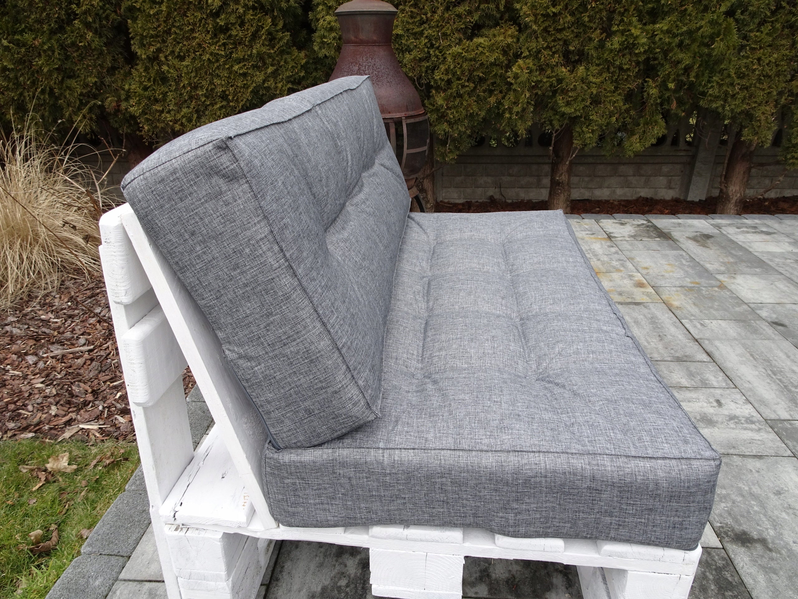 Cushions for one PALLET 120 X 60 grey STRAIGHT BACKREST Manufacturer no brand