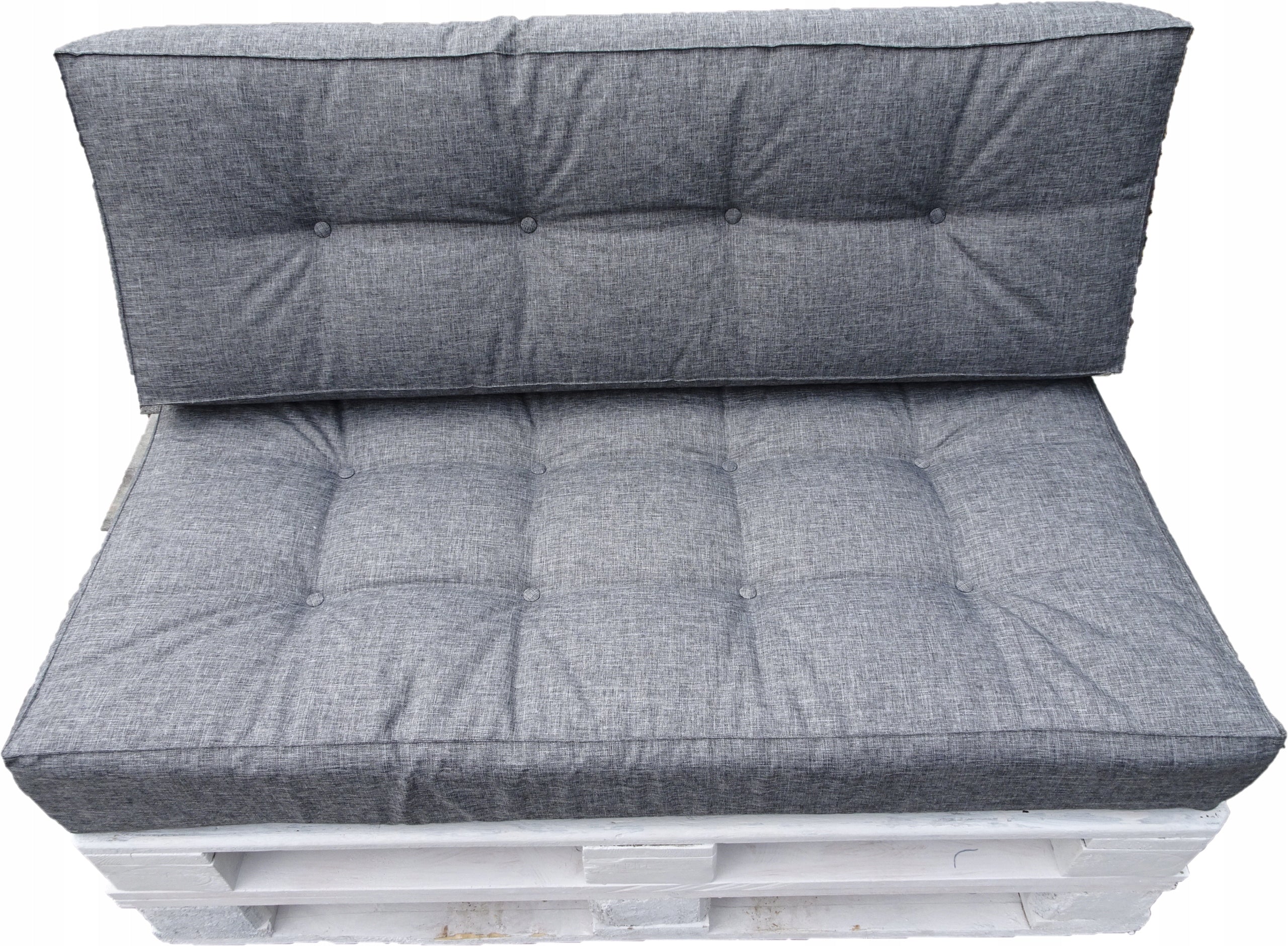 Cushions for one PALLET 120 X 60 grey STRAIGHT BACKREST
