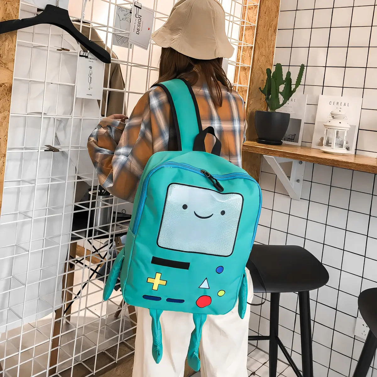 Cute Bmo Adventure Time Cartoon Backpack Brand no brand