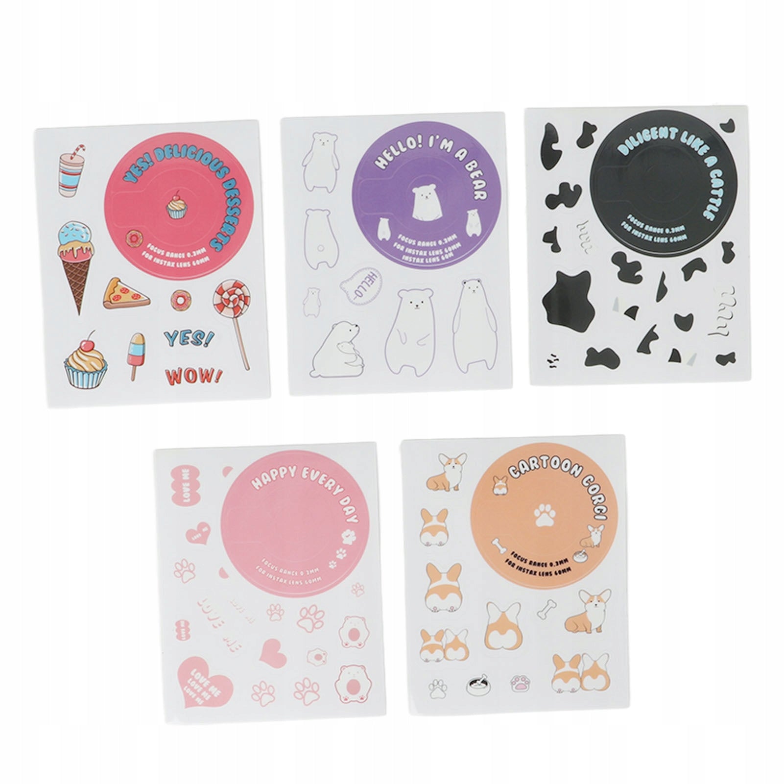 Cute Cartoon DIY Sticker Decoration 5 Different Sticker Designs for 7F Brand no brand
