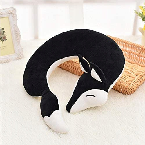 Cute Fox Cartoon Pillow in Shape Color white