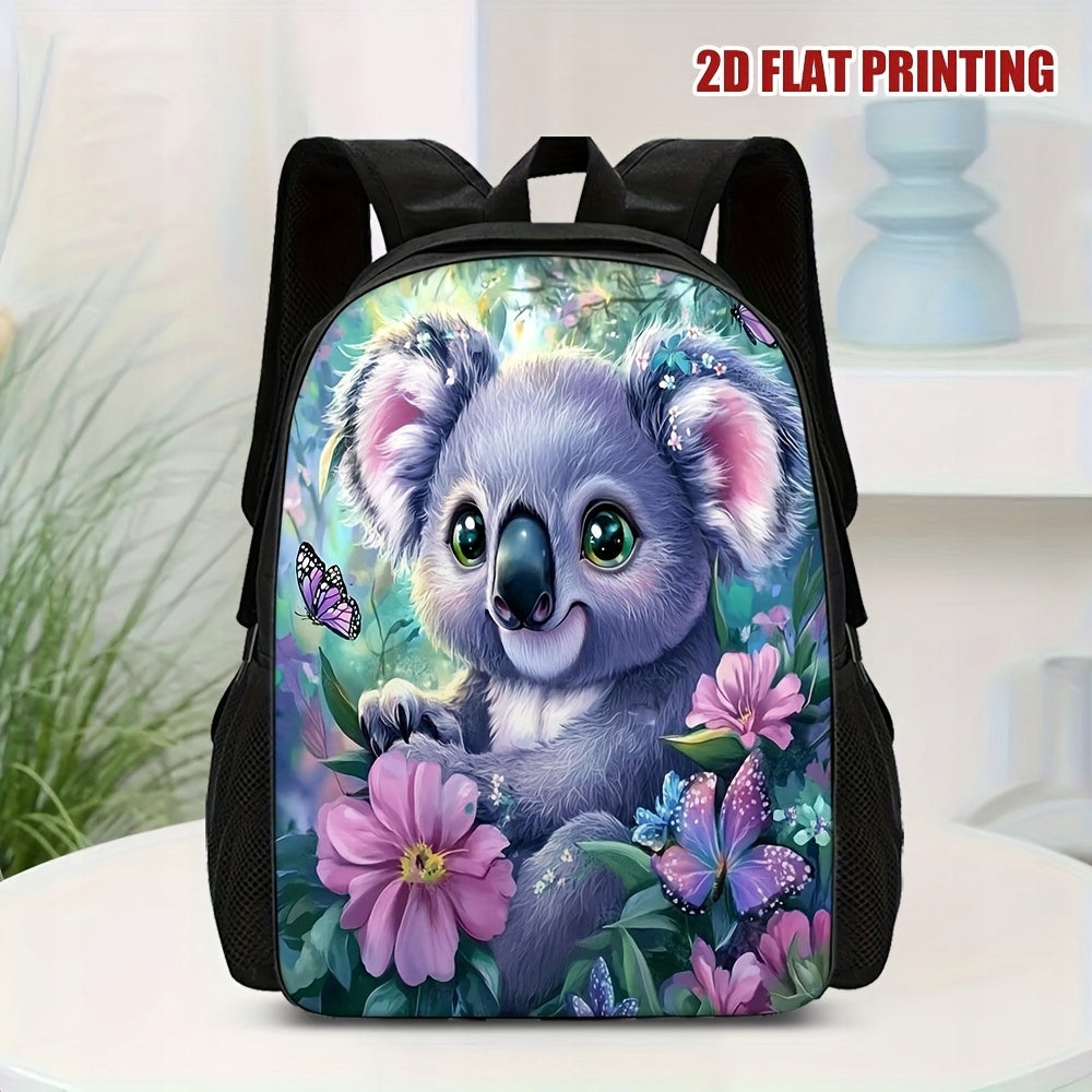 Cute Koala Floral Backpack for School, Travel, and Play