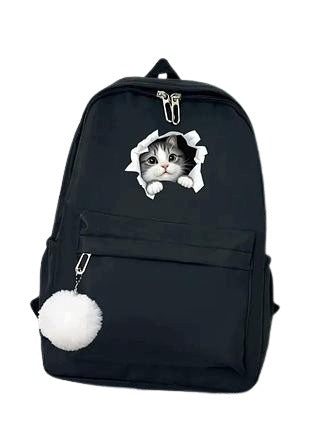 Cute School Backpack For Girl With Cat Kitten Cute Cat 3D Gift