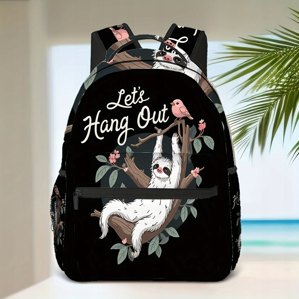 Cute Sloth Print Backpack for Work, School, or Weekend Casual Use