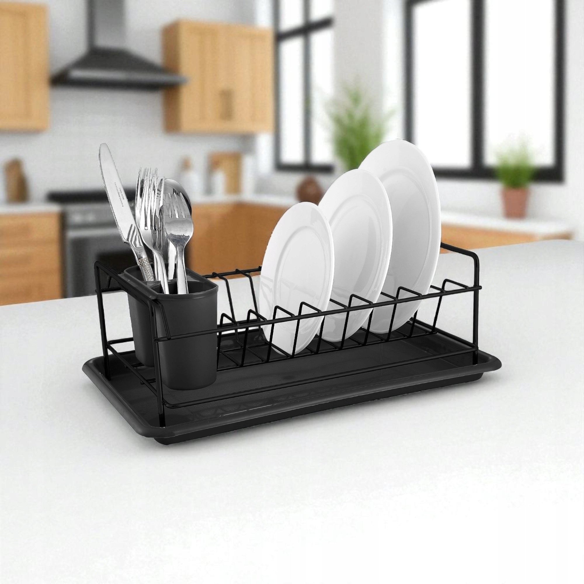 Cutlery Dish Dryer with Stand Single Level Stainless Black Brand Meyerhoff
