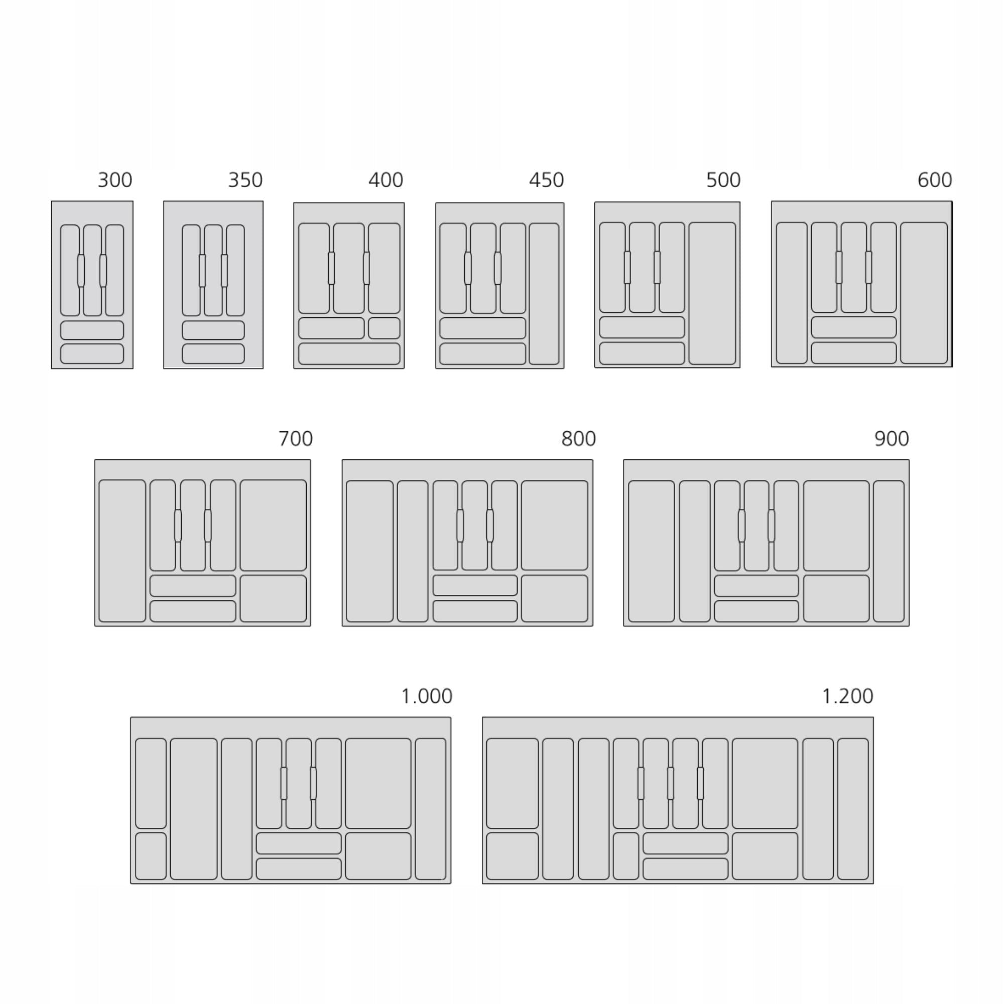 Cutlery insert for drawer 60 OPTIMA EMUCA antra Number of pieces 1 pcs
