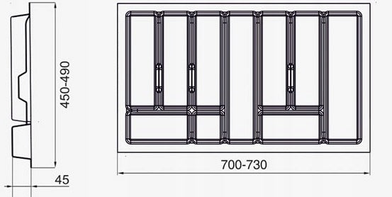 Cutlery insert for drawer Organizer 80 gray BLUM REJS AMIX GTV Kind drawer organizer
