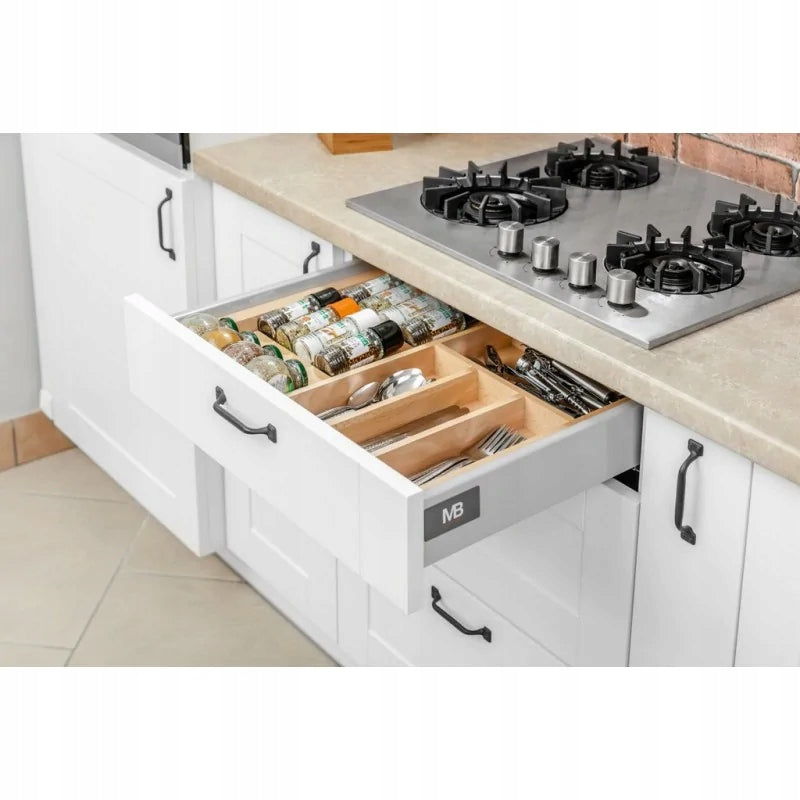 Cutlery insert for the drawer, Wooden, Beech, adjustable, 60-100cm GTV Product height 5 cm